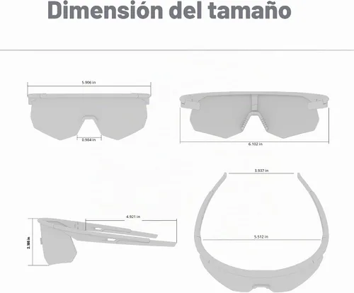 Vista 6 de Gafas de sol deportivas polarizadas para hombres, mujeres, jóvenes, béisbol, correr, conducir, golf 03B-rojo