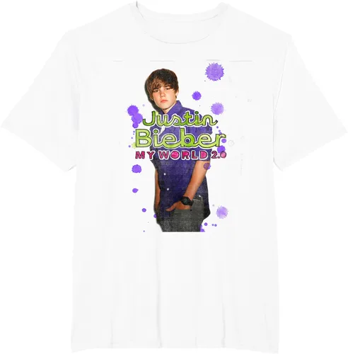 Vista 5 de Camiseta blanca oficial de Justin Bieber My World 2.0