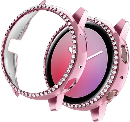 Vista 11 de FitTurn Funda protectora brillante compatible con Samsung Galaxy Watch Active2 de 1.575 pulgadas, 1.732 pulgadas, protector de placa de diamantes
