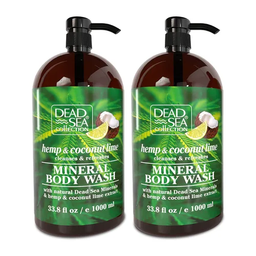 Vista 19 de Dead Sea Collection Gel de baño Almond Vanilla para mujeres y hombres, con minerales puros del mar muerto y aceite de almendras dulces, limpia e