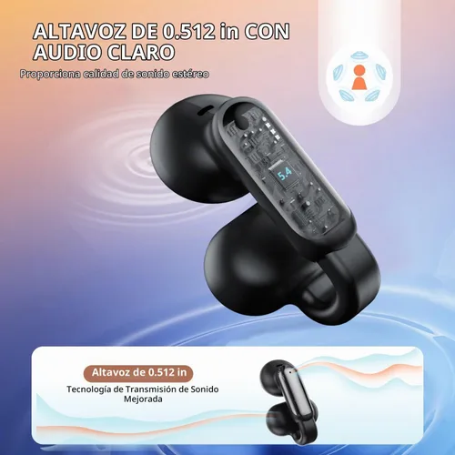 Vista 5 de Auriculares con clip, auriculares inalámbricos con clip de oreja abierto, Bluetooth 5.4, llamada de voz clara, auriculares deportivos con estuche