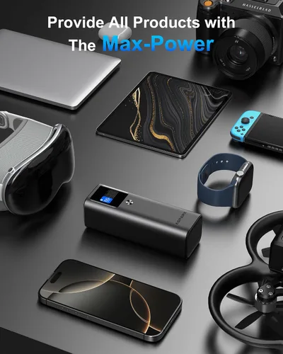 Vista 7 de AsperX Banco del poder del ordenador portátil, 27,600mAh 162.5W PD3.1 de Gris profundo