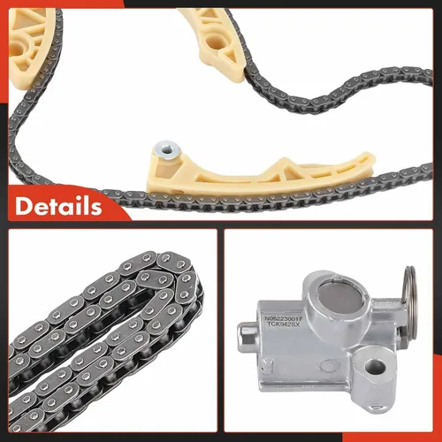 Vista 9 de A-Premium Kit de cadena de distribución del motor con tensor y guía [compatible con DOHC, 4Cyl 2.0 2.2 2.4L] Compatible con vehículos Chevy