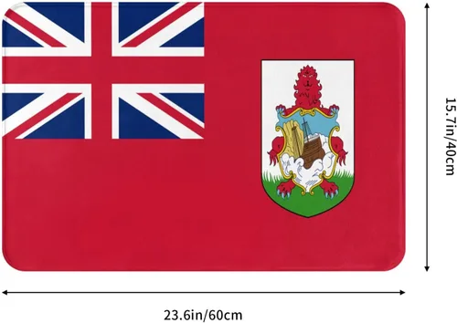 Vista 3 de Tapete de baño con diseño de bandera de Bermudas, antideslizante, de 16 x 24 pulgadas, para puerta de cocina