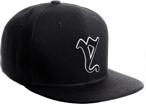 Vista 1114 de Daxton Gorra clásica con visera de billete plano con letras del alfabeto inglés antiguo de la A a la Z