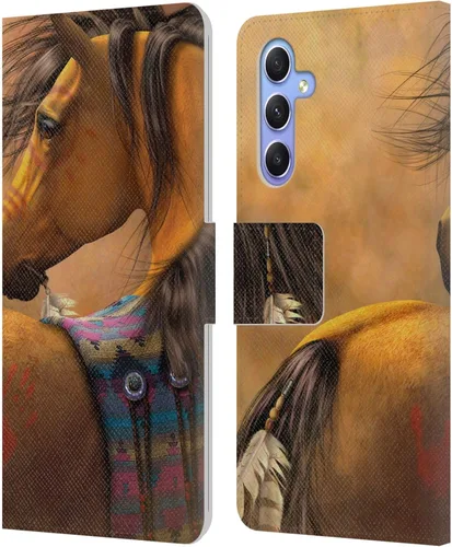 Vista 55 de Head Case Designs Officially Licensed Laurie Prindle A Morgan Christmas Western Stallion Leather Wallet Case Compatible with Samsung Galaxy A07 4G
