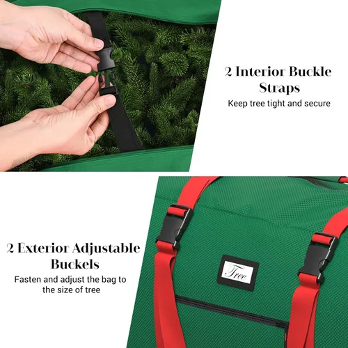 Vista 4 de Bolsa enrollable de almacenamiento para árbol de Navidad Winpull de 9 pies para árbol artificial, tela Oxford 600D impermeable, bolsa grande