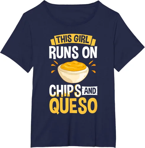 Vista 10 de Queso Dip Camiseta Chile con Queso Salsa Mexican Chips Chile con Queso, Negro, S