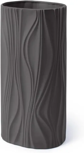 Vista 4 de Florero negro – Jarrón de cerámica moderno para decoración del hogar – Jarrón negro mate para sala de estar – Jarrones boho para hierba