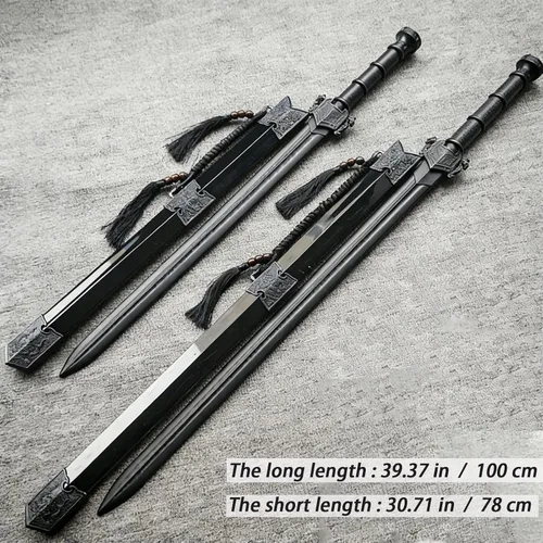 Vista 4 de High Strength Polypropylen Plastic Sword Ancient Style Embroidery Spring Sword with Sheath for Practice and Training
