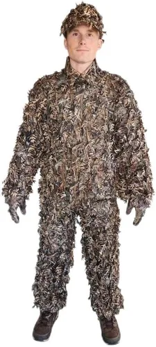 Vista 18 de QuikCamo Mossy Oak 3D Leafy Camo Ghillie Suit - Breathable Quiet Mesh, Snaps and Zippered Pockets for Turkey Hunting