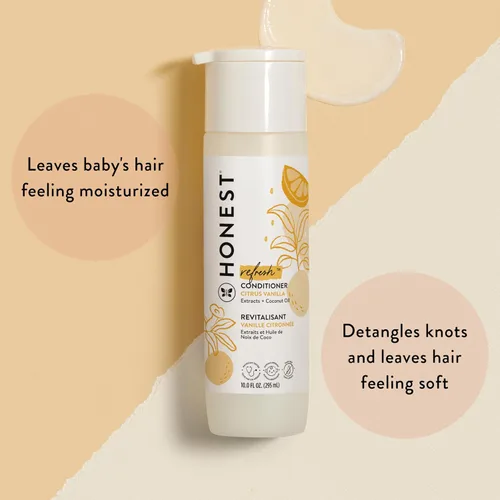 Vista 2 de The Honest Company Acondicionador de vainilla cítrica + paquete desenredante acondicionador (10 onzas líquidas, 4 onzas líquidas) Derivado