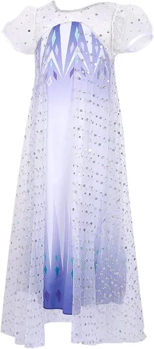 Vista 2 de Disfraz de princesa blanco para niñas pequeñas, disfraz de Halloween y cosplay
