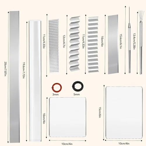 Vista 2 de Herramientas de corte de arcilla polimérica, Pasador de rodillo acrílico, Cortadores de arcilla flexible de 5 piezas, Cortadores de cerámica Kit