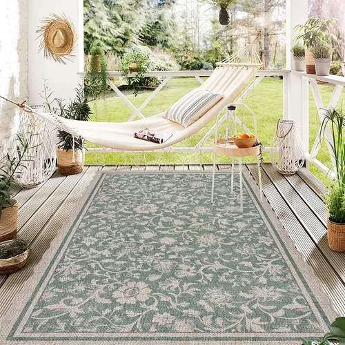 Vista 40 de ORTIGIA Alfombra festoneada de yute fácil de 3 x 5 pulgadas, color negro