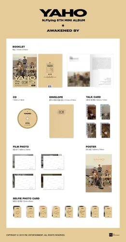 Vista 2 de N.Flying Yaho/6º mini álbum aleatorio ver CD+80p folleto+1p tarjeta de conversación+4p set de fotos de película+1p Selfie PhotoCard+seguimiento Kpop