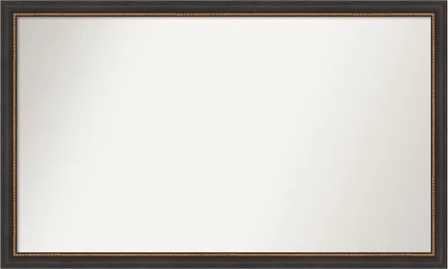 Vista 111 de Amanti Art Espejo de baño negro para sobre el fregadero, 23 x 23 pulgadas, espejo cuadrado negro Ashton, marco de madera tradicional mediano, se