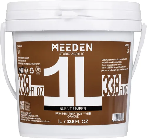 Vista 28 de MEEDEN Juego de pintura acrílica: 1L/33.8 oz x 12 colores pinturas acrílicas grandes a granel - Pinturas artísticas brillantes de cuerpo pesado