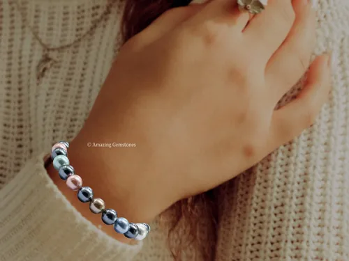 Vista 681 de Amazing Gemstone Crystal Bracelet for Women Men's Gifts - Protection Healing Crystal Bracelet - 8mm Gemstone Beaded Stretchable Bracelet Pulseras