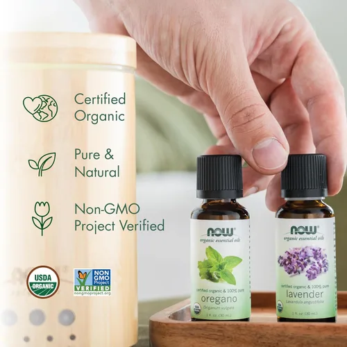 Vista 5 de NOW Aceites esenciales, aceite orgánico de eucalipto globulus, aroma clarificador de aromaterapia, destilado al vapor, 100% puro, vegano, tapa