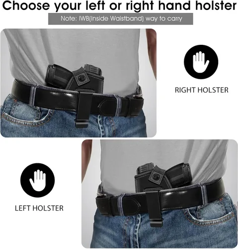 Vista 2 de Funda de pistola para mujeres/hombres, fundas IWB universales para transporte oculto, fundas de pistola diestra/siniestra, compatibles con S&W M&P