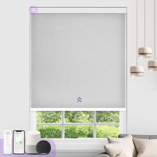 Vista 33 de Astomi - Persianas enrollables motorizadas para ventanas, persianas 100 % opacas para oscurecer la habitación, persianas inteligentes sin cordón