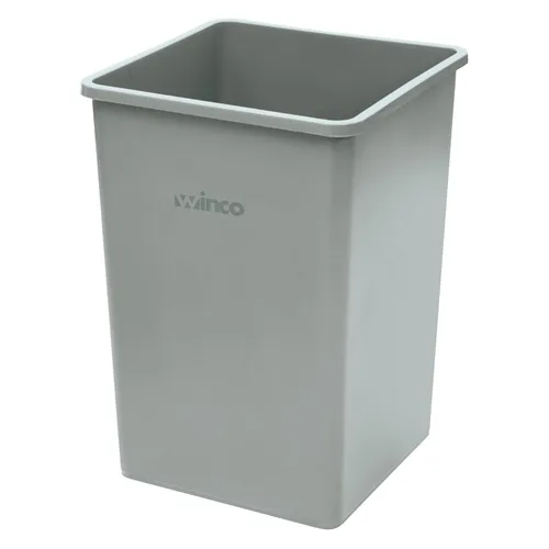 Vista 8 de Winco Papelera de plástico comercial cuadrada, 23 galones, color beige