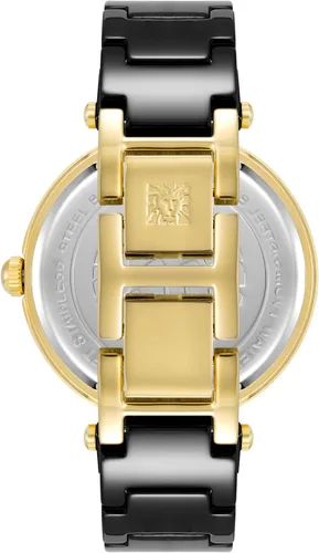 Vista 3 de Anne Klein Women's Black Ceramic Bracelet Watch with Diamond Accent