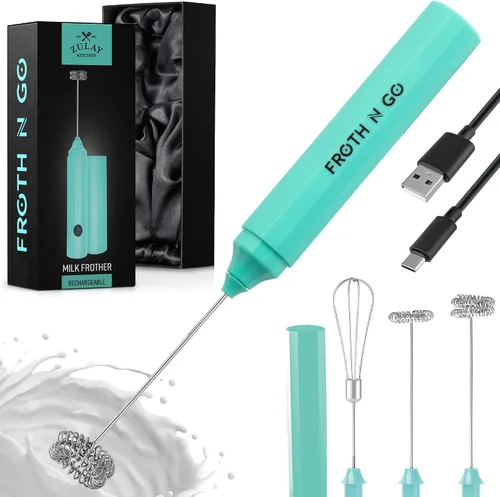 Vista 14 de Varita de espumador de leche mini y potente – Potente espumador de café de mano, mezclador de bebidas operado con batería – Tamaño de bolsillo