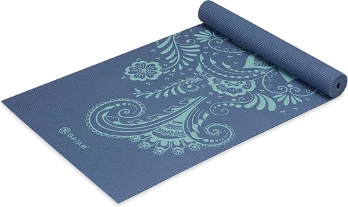 Vista 8 de Gaiam - Esterilla de yoga premium de 5mm con estampado, gruesa y antideslizante para todo tipo de yoga, pilates y entrenamientos en el suelo