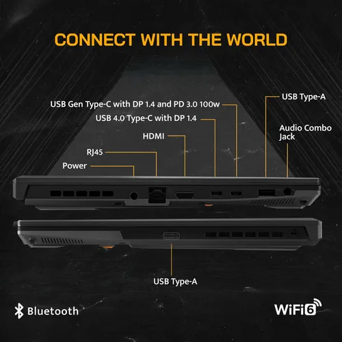 Vista 9 de Asus TUF A16 - Laptop para juegos FHD 165Hz de 16 pulgadas, AMD Ryzen 7-7735HS, gráficos Radeon RX7600S V8G, 64 GB DDR5 RAM, 2 TB PCIe SSD, teclado