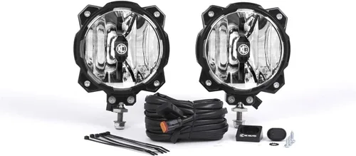 Vista 9 de KC HiLiTES 91305 Gravity LED Pro6 Single Wide-40 Beam con arnés de cableado e interruptor de luz LED iluminado - Sistema de paquete de par