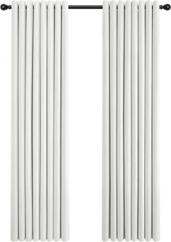 Vista 69 de Beige White Linen Blackout Curtains 90 Length 2 Panels Set for Living Room Bedroom, 100% Black Out Thermal Insulated Linen Drapes, Room Darkening
