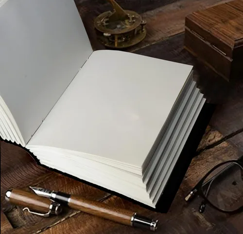 Vista 6 de Diario de cuero C Leather con relieve de sol y luna y hermosa piedra azul, cuaderno, planificador, organizador, libro de bocetos, libro en blanco
