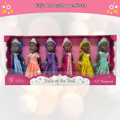 Vista 6 de Set de Muñecas Pequeñas con Mini Muñecas de Princesa para Niñas – Muñecas de Juguete de Princesa para Casa de Muñecas – Figuras Mini de Princesa