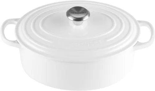 Vista 48 de Le Creuset - Olla holandés redonda con tapa de cocina, hecha de hierro fundido esmaltado, 6.75 cuartos de galón, color alcachofa, colección signature