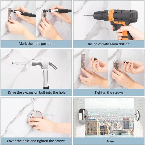 Vista 7 de Tendedero retráctil, secadora de línea de ropa de acero inoxidable 304 con cuerda de acero inoxidable ajustable para colgar secar baño, lavandería