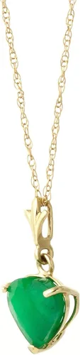 Vista 3 de Galaxy Gold GG 14k Solid Yellow Gold Necklace with Natural 1.20ct Emerald Heart Pendant