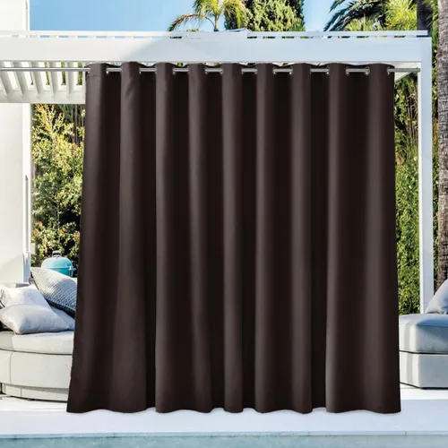 Vista 64 de NICETOWN Cortina para Exteriores para Patio Impermeable de 84 Pulgadas de Ancho, Aislamiento Térmico con Ojales Antioxidantes Bloqueo UV Cortina