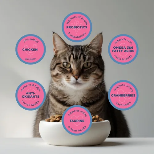 Vista 5 de Blackwood Alimento seco para gatos, fórmula para adultos, receta de harina de pollo y arroz integral, bolsa de 4 libras, alta en proteínas, cocción