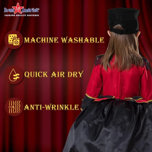 Vista 4 de Dress Up America Band Majorette Costume - Nutcracker Costume for Girls - Toy Soldier Uniform Dress Up for Kids