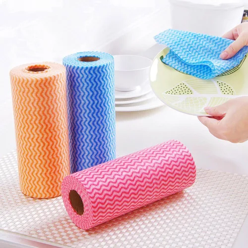Vista 5 de Toalla de limpieza desechable (2 rollos/100 piezas) Toallas de papel Multiusos Tela OTP No Tejidos No Tejidos Cocina Desechable Antiadherente