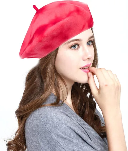 Vista 19 de WW004 Invierno 100% Lana Cálida Arte Francés Vasco Boina Tam Beanie Cap
