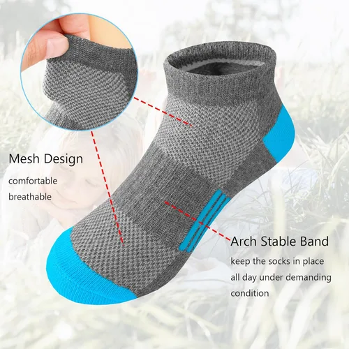 Vista 5 de Calcetines para niñas, 12 pares de calcetines deportivos de algodón para niños pequeños y grandes