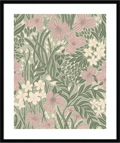 Vista 18 de Amanti Art Katie Oshea - Lienzo decorativo para pared, diseño de campo de flores, verde claro, 24 x 20 pulgadas, arte de pared de flores, decoración