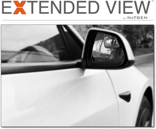 Vista 4 de Espejos de Punto Ciego - Compatible con Tesla Model 3 - Vista Extendida - Contorno Personalizado - Convexo - Negro - Juego de 2 Piezas
