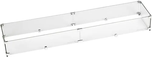 Vista 17 de American Fireglass Protector de llama de vidrio templado para sartenes rectangulares de 18 x 6 pulgadas Protector contra viento para exteriores