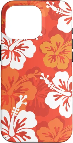 Vista 20 de Carcasa para iPhone 17 con diseño de flores hawaianas tropicales de hibisco naranja Y2K
