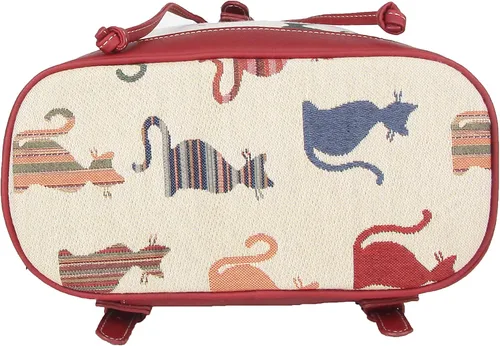 Vista 4 de Signare William Morris Strawberry Thief Tapestry Flap Buckle Pull String Mochila