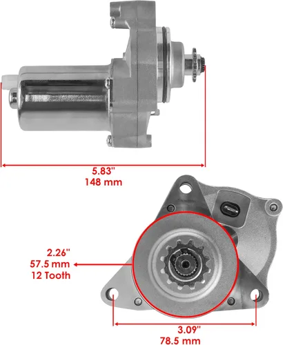 Vista 2 de Caltric Motor de arranque compatible con Baja ATV W90 Storm Wilderness Storm 90 125